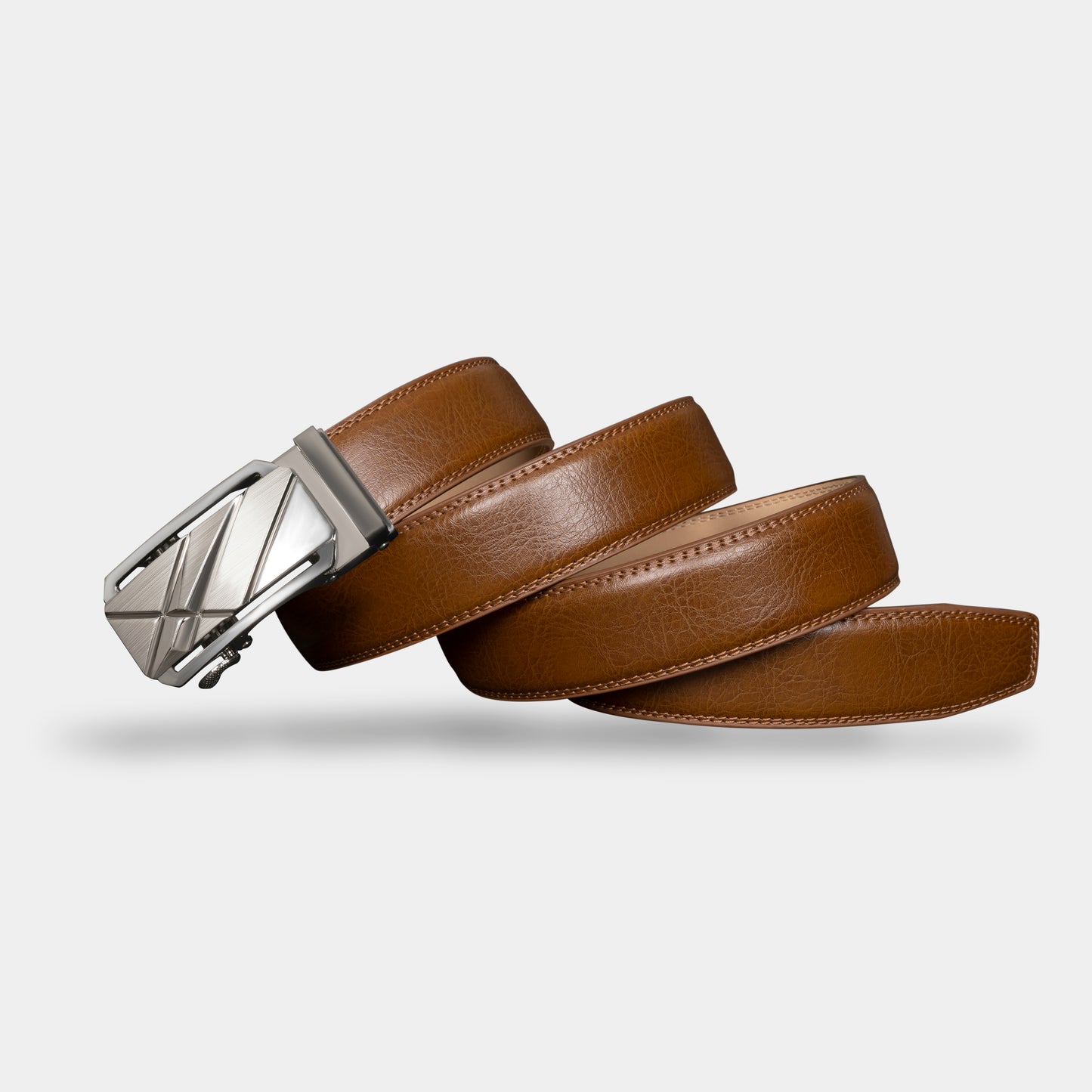 VEGETABLE TANNED 100% LEATHER BELT WITH CHROME PLATED BUCKLE - LY180-596_GRE