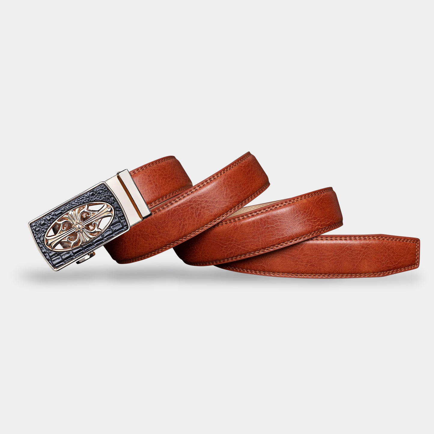 VEGETABLE TANNED 100% LEATHER BELT WITH CHROME PLATED BUCKLE - 006