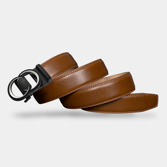 VEGETABLE TANNED 100% LEATHER BELT WITH CHROME PLATED BUCKLE - LY36-222882_CHR