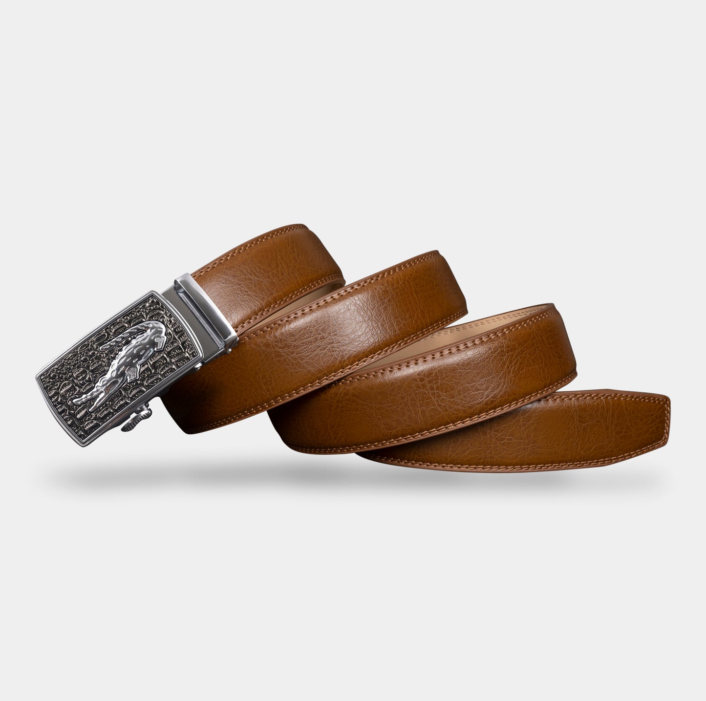 VEGETABLE TANNED 100% LEATHER BELT WITH CHROME PLATED BUCKLE - 012