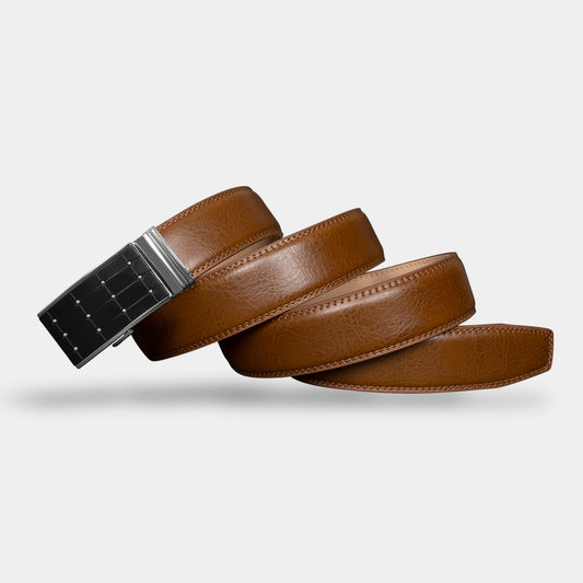 VEGETABLE TANNED 100% LEATHER BELT WITH CHROME PLATED BUCKLE - LY36-751_SIL