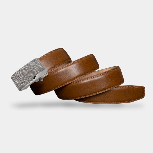 VEGETABLE TANNED 100% LEATHER BELT WITH CHROME PLATED BUCKLE - LY36-23165_SIL