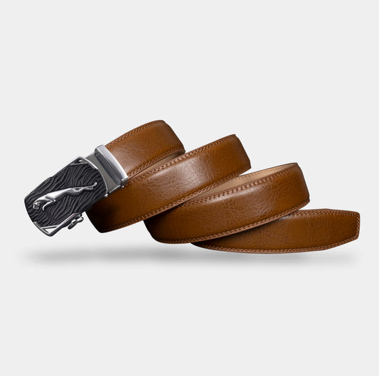 VEGETABLE TANNED 100% LEATHER BELT WITH CHROME PLATED BUCKLE - 019