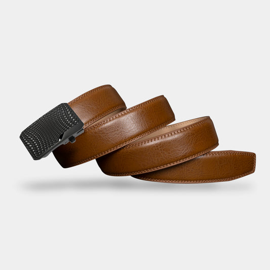 VEGETABLE TANNED 100% LEATHER BELT WITH CHROME PLATED BUCKLE - LY36-23165_BLA