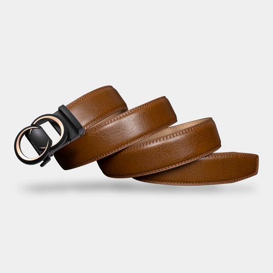 VEGETABLE TANNED 100% LEATHER BELT WITH CHROME PLATED BUCKLE - LY36-222882_GOL