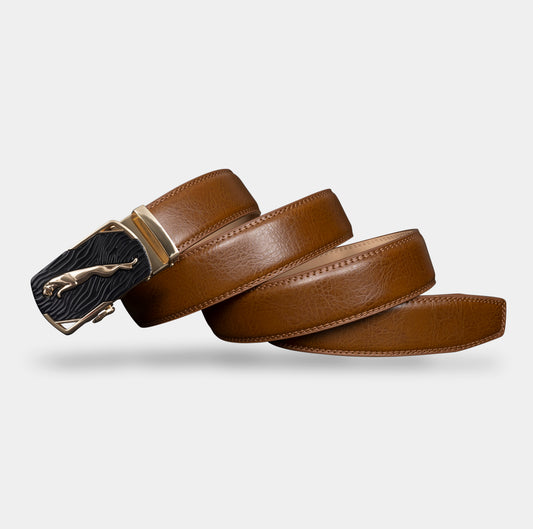 VEGETABLE TANNED 100% LEATHER BELT WITH CHROME PLATED BUCKLE - 010