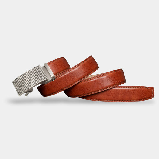 VEGETABLE TANNED 100% LEATHER BELT WITH CHROME PLATED BUCKLE - LY36-0088_SIL