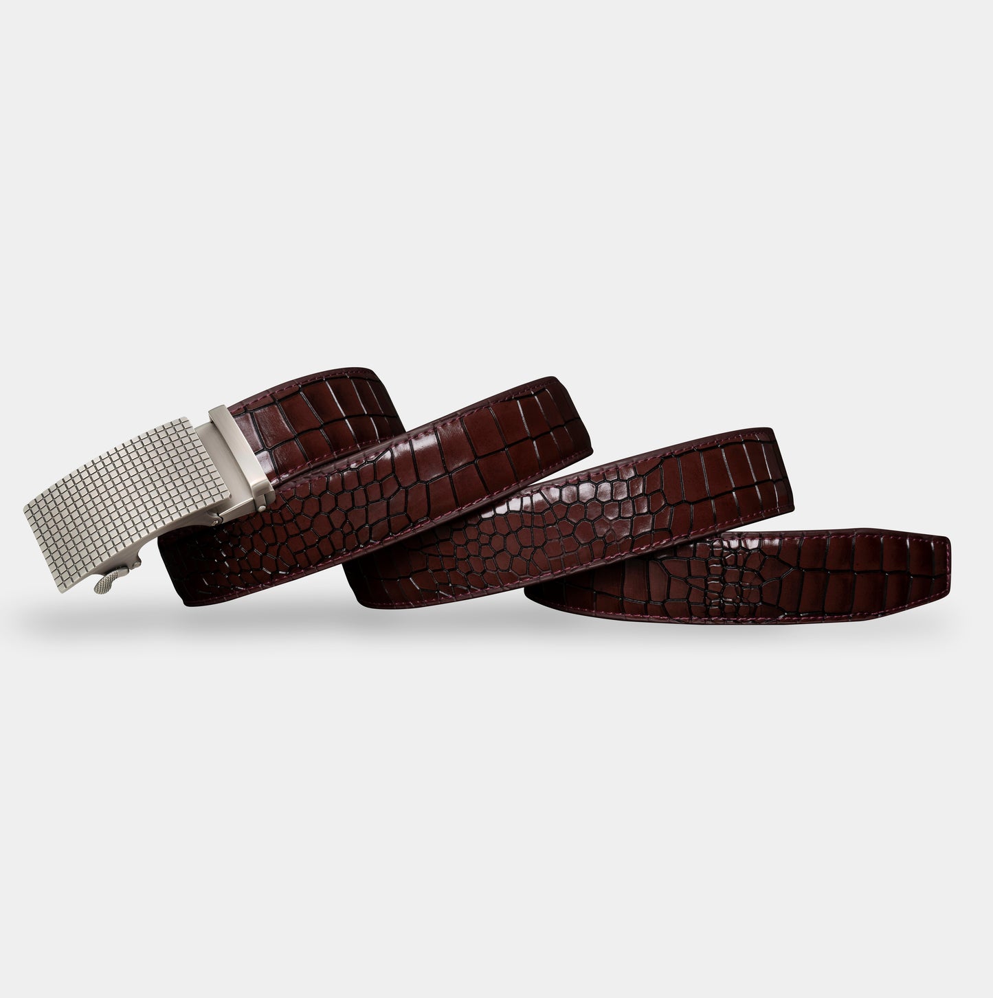 TORTOISE CRACK VEGETABLE TANNED 100% LEATHER BELT WITH CHROME PLATED BUCKLE - LY36-0088_SIL