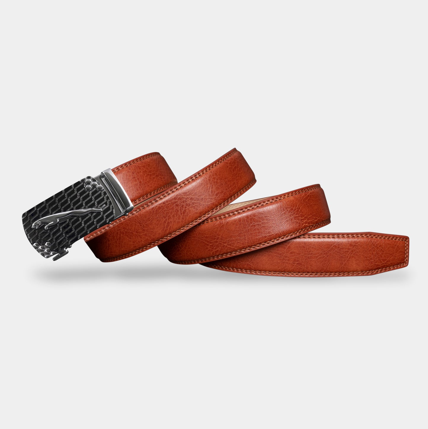 VEGETABLE TANNED 100% LEATHER BELT WITH CHROME PLATED BUCKLE - 016