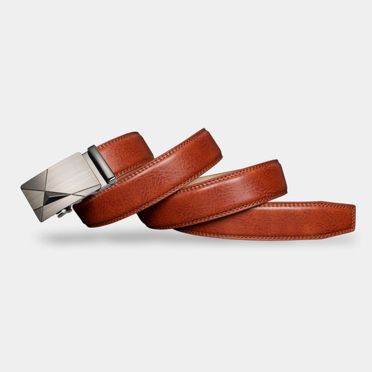 VEGETABLE TANNED 100% LEATHER BELT WITH CHROME PLATED BUCKLE - 337