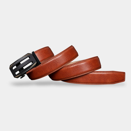 VEGETABLE TANNED 100% LEATHER BELT WITH CHROME PLATED BUCKLE - LY36-25162_GOL