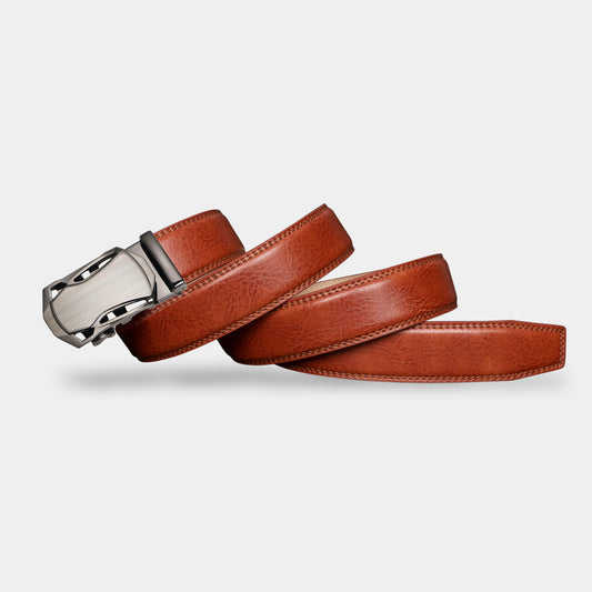 VEGETABLE TANNED 100% LEATHER BELT WITH CHROME PLATED BUCKLE - 328