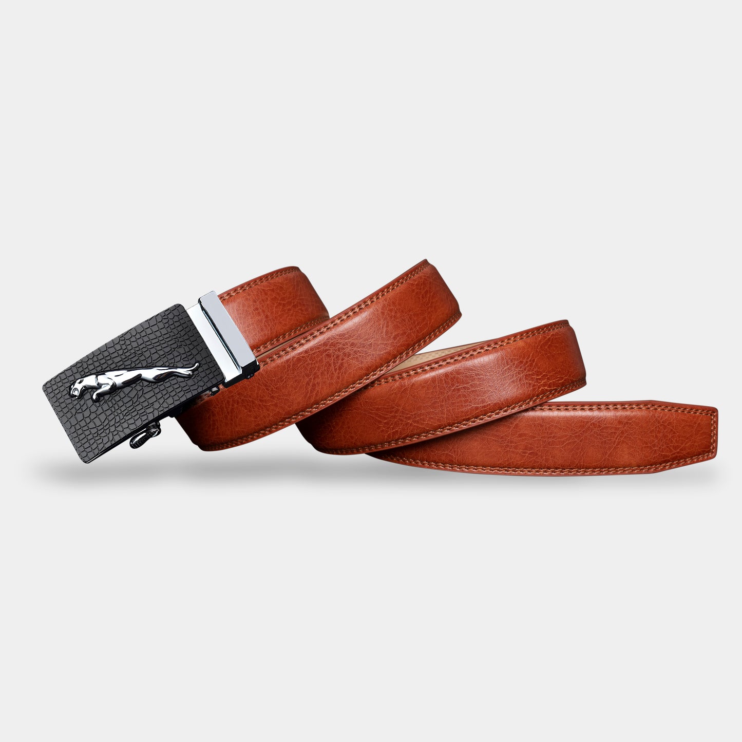 VEGETABLE TANNED 100% LEATHER BELT WITH CHROME PLATED BUCKLE - 020