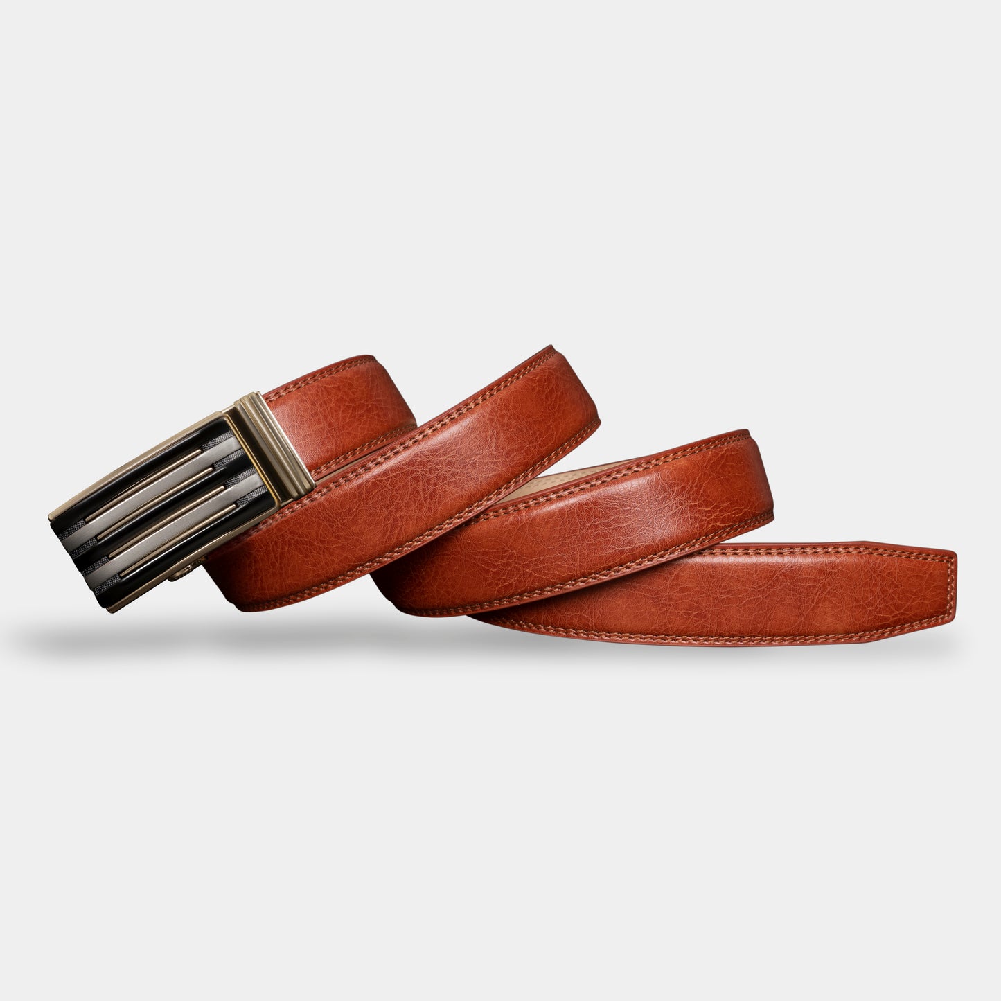 VEGETABLE TANNED 100% LEATHER BELT WITH CHROME PLATED BUCKLE - LY36-712_GOL