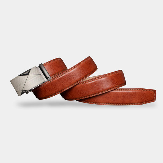 VEGETABLE TANNED 100% LEATHER BELT WITH CHROME PLATED BUCKLE - 334