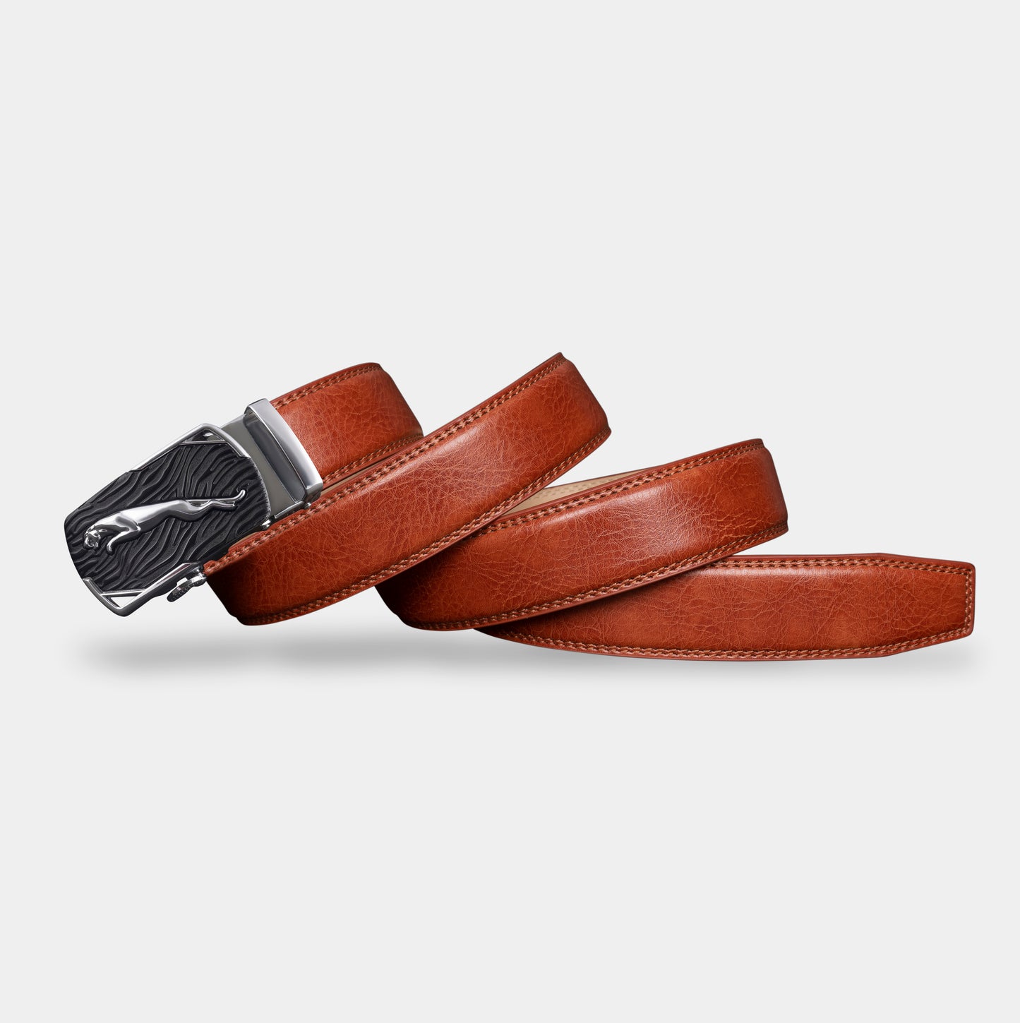 VEGETABLE TANNED 100% LEATHER BELT WITH CHROME PLATED BUCKLE - 019