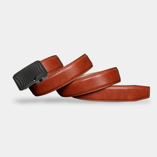 VEGETABLE TANNED 100% LEATHER BELT WITH CHROME PLATED BUCKLE - LY36-23165_BLA