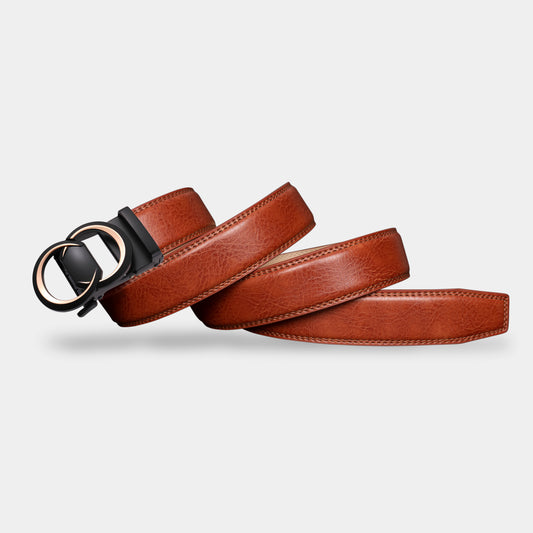 VEGETABLE TANNED 100% LEATHER BELT WITH CHROME PLATED BUCKLE - LY36-222882_GOL