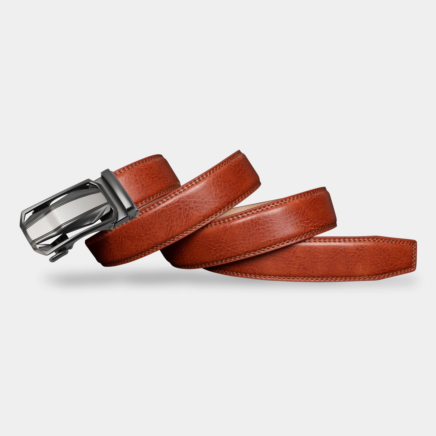 VEGETABLE TANNED 100% LEATHER BELT WITH CHROME PLATED BUCKLE - 1555