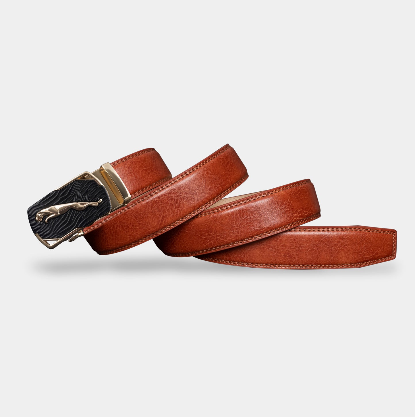 VEGETABLE TANNED 100% LEATHER BELT WITH CHROME PLATED BUCKLE - 010