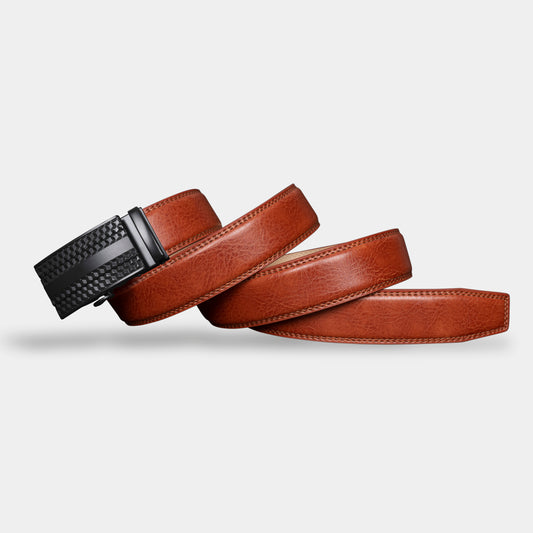 VEGETABLE TANNED 100% LEATHER BELT WITH CHROME PLATED BUCKLE - LY25-0383