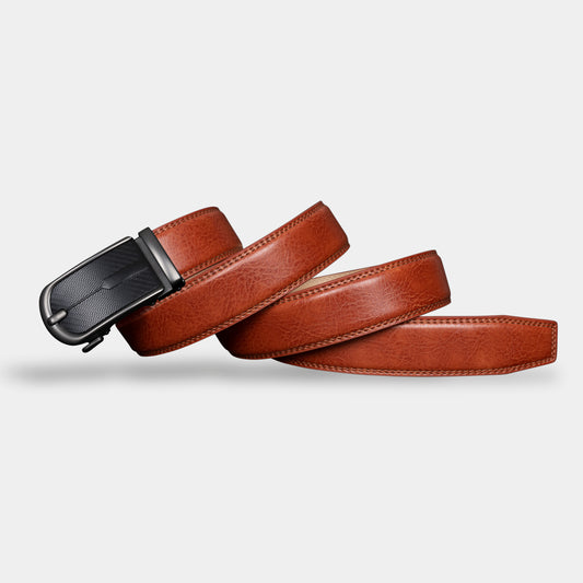 VEGETABLE TANNED 100% LEATHER BELT WITH CHROME PLATED BUCKLE - LY36-21586