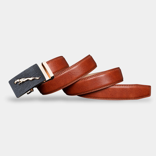 VEGETABLE TANNED 100% LEATHER BELT WITH CHROME PLATED BUCKLE - 009