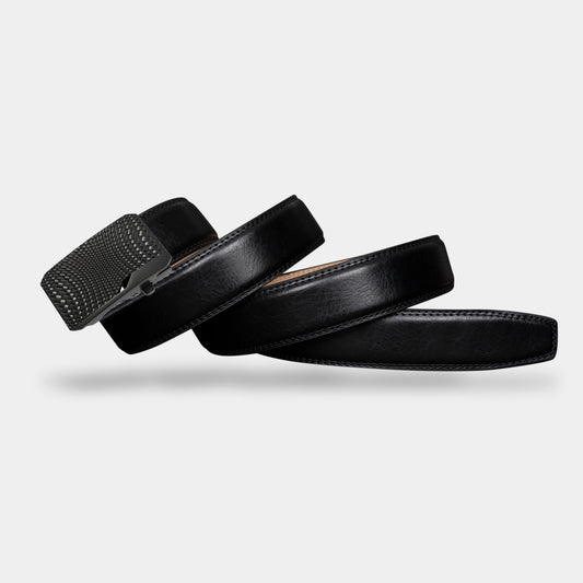VEGETABLE TANNED 100% LEATHER BELT WITH CHROME PLATED BUCKLE - LY36-23165_BLA