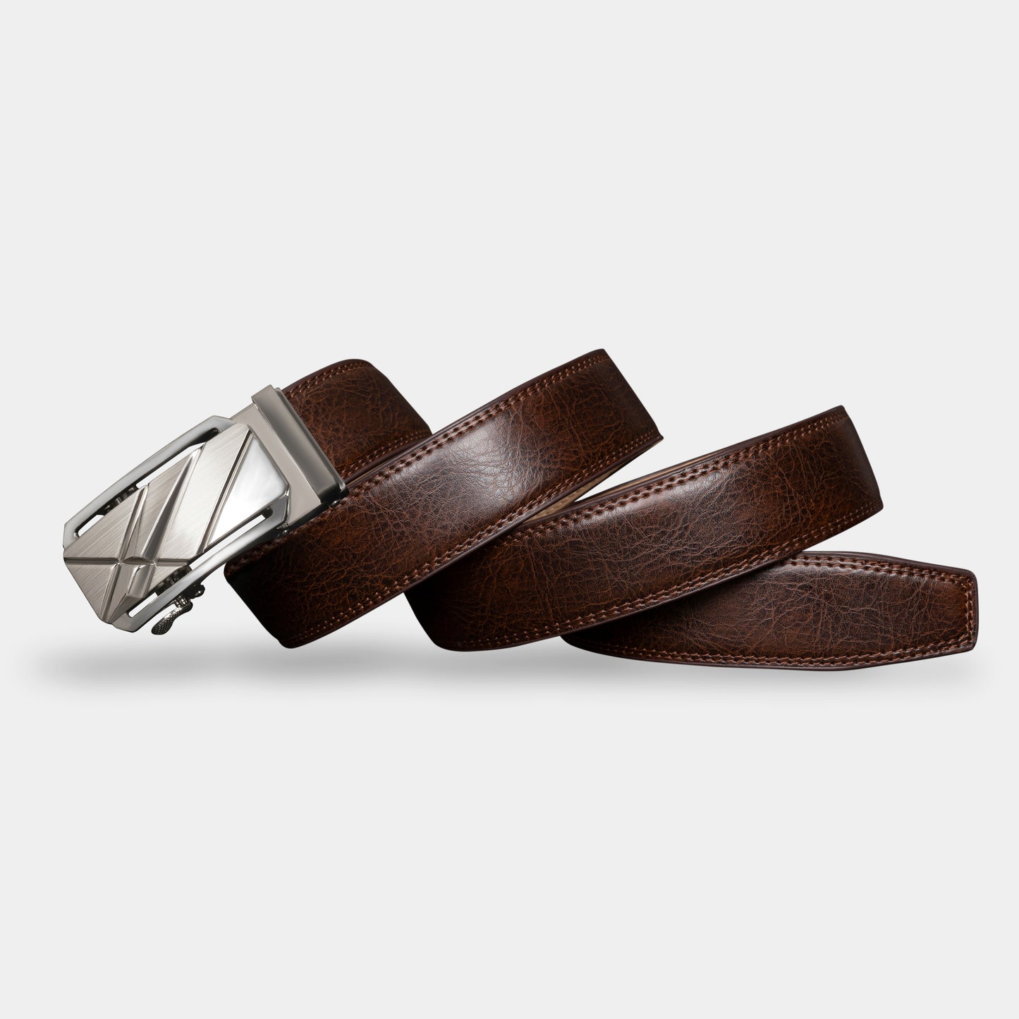 VEGETABLE TANNED 100% LEATHER BELT WITH CHROME PLATED BUCKLE - LY180-596_GRE