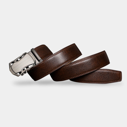 VEGETABLE TANNED 100% LEATHER BELT WITH CHROME PLATED BUCKLE - 328