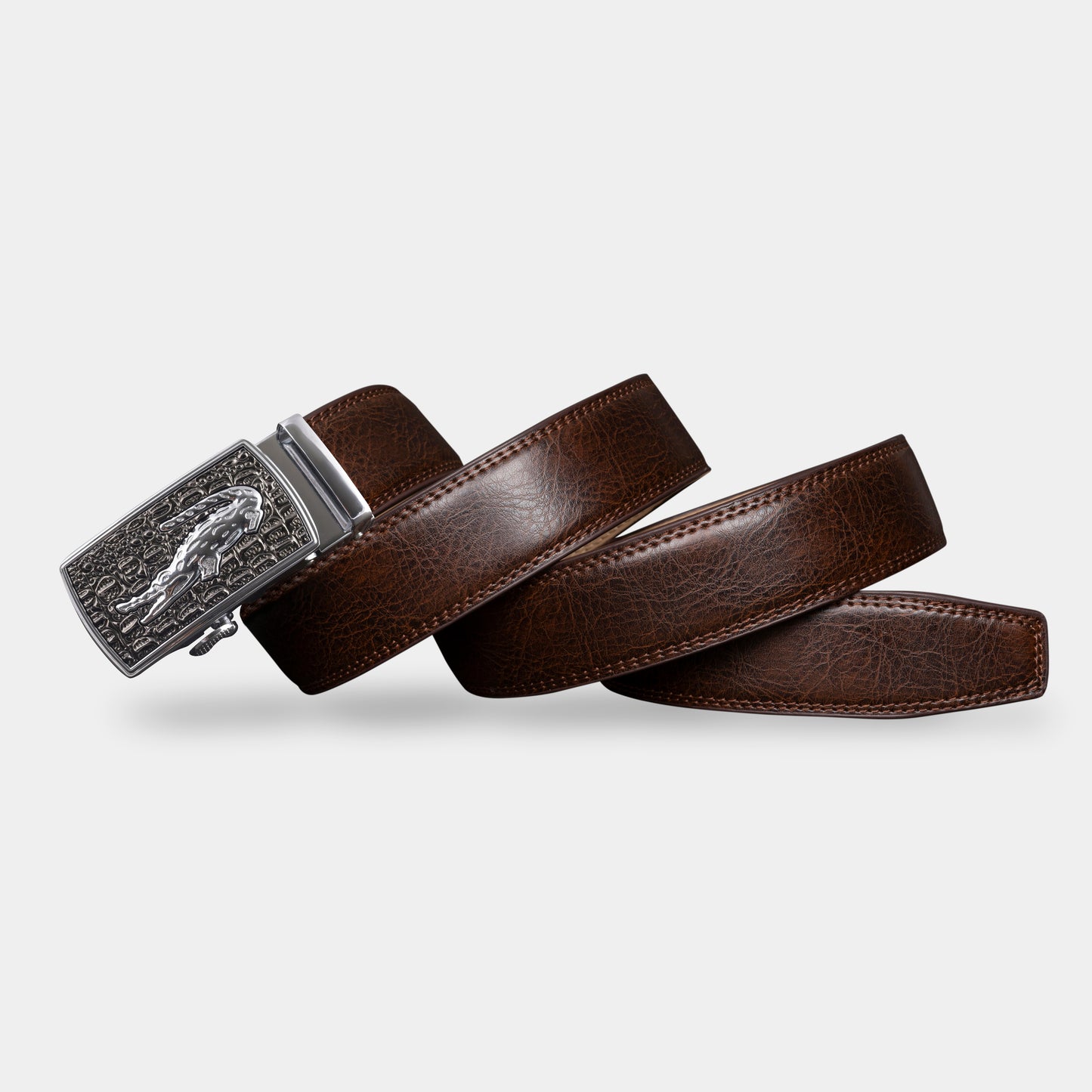 VEGETABLE TANNED 100% LEATHER BELT WITH CHROME PLATED BUCKLE - 012