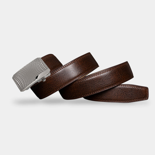 VEGETABLE TANNED 100% LEATHER BELT WITH CHROME PLATED BUCKLE - LY36-23165_SIL