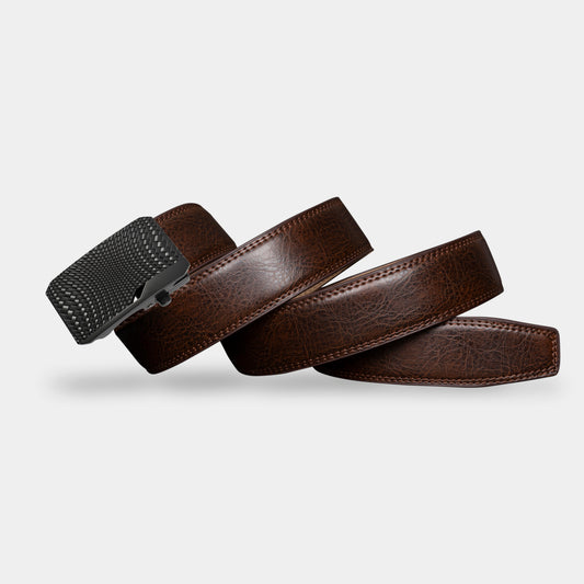 VEGETABLE TANNED 100% LEATHER BELT WITH CHROME PLATED BUCKLE - LY36-23165_BLA