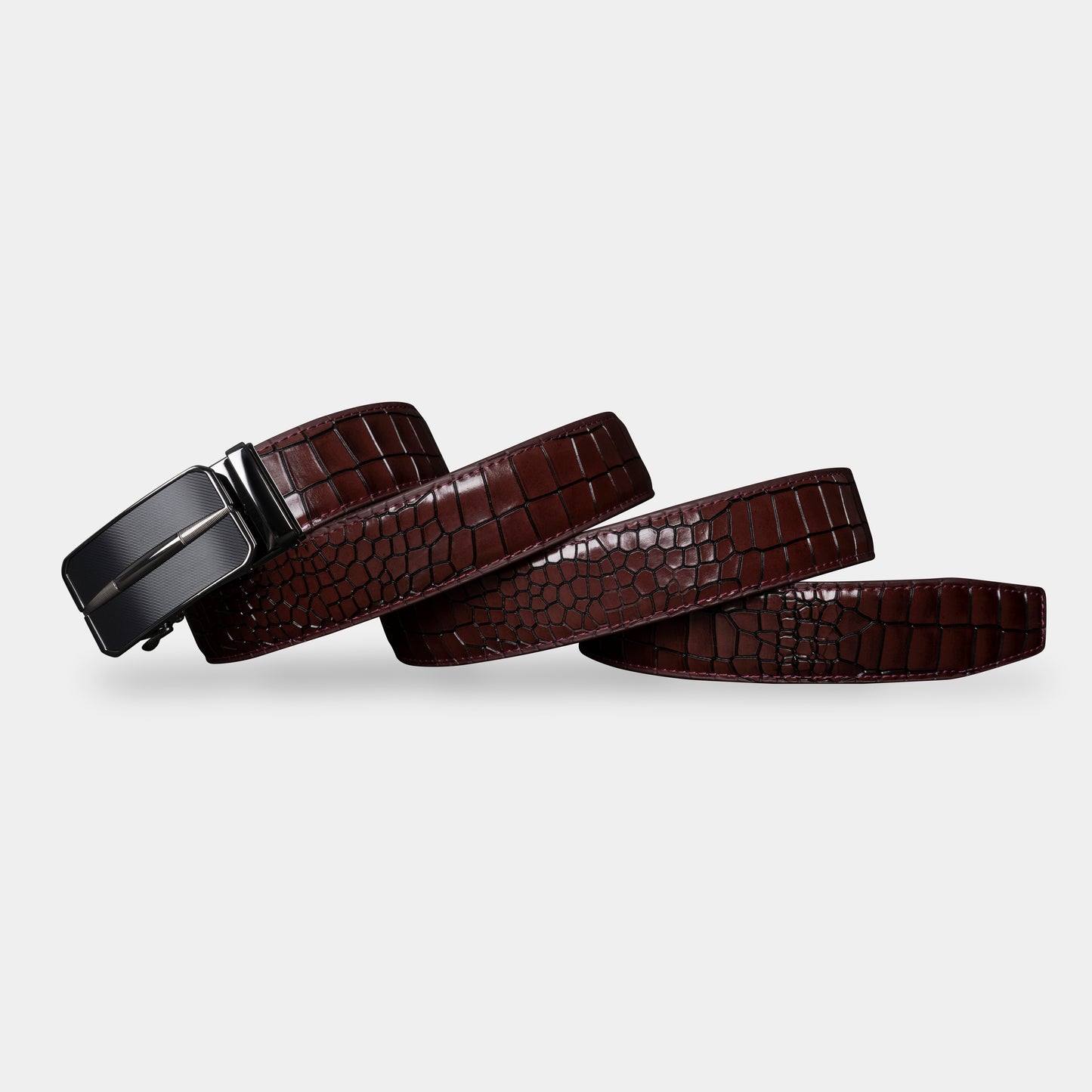 TORTOISE CRACK VEGETABLE TANNED 100% LEATHER BELT WITH CHROME PLATED BUCKLE - LY36-1301_CHR