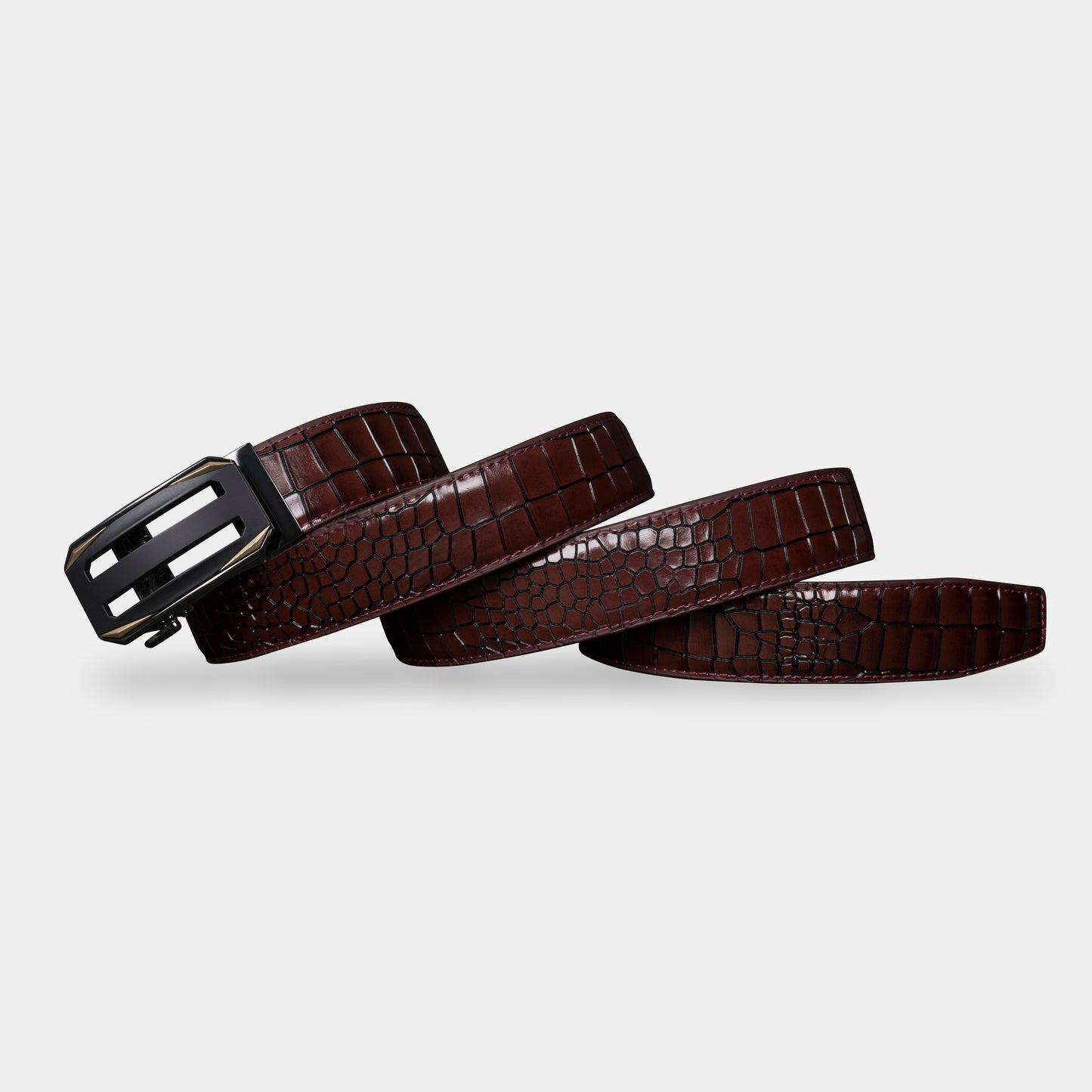 TORTOISE CRACK VEGETABLE TANNED 100% LEATHER BELT WITH CHROME PLATED BUCKLE - LY36-25162_GOL