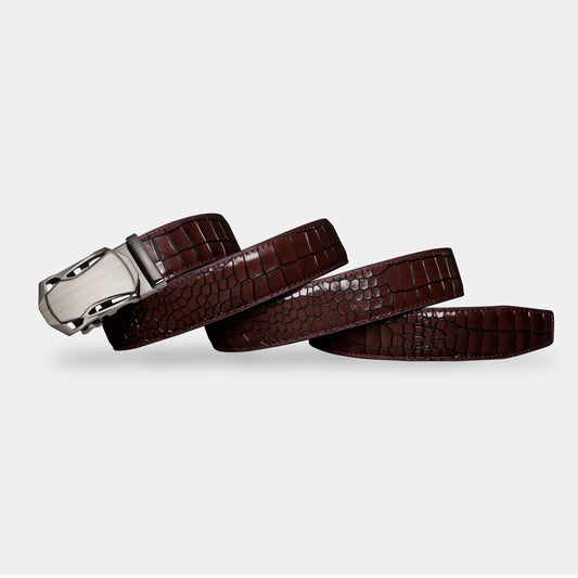 TORTOISE CRACK VEGETABLE TANNED 100% LEATHER BELT WITH CHROME PLATED BUCKLE - 328