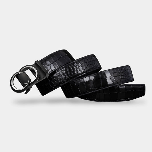 TORTOISE CRACK VEGETABLE TANNED 100% LEATHER BELT WITH CHROME PLATED BUCKLE - LY36-222882_CHR