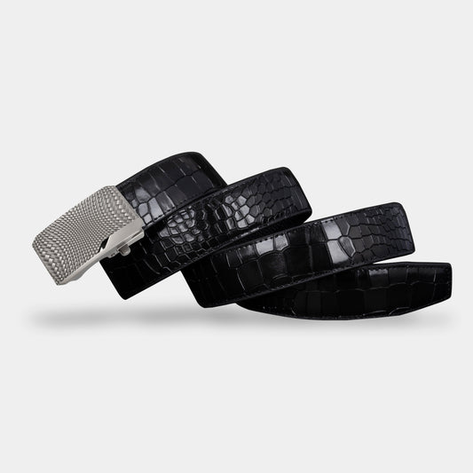TORTOISE CRACK VEGETABLE TANNED 100% LEATHER BELT WITH CHROME PLATED BUCKLE - LY36-23165_SIL
