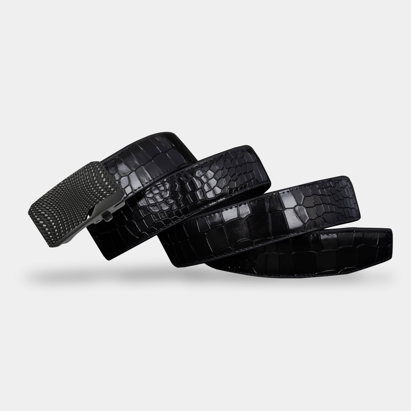 TORTOISE CRACK VEGETABLE TANNED 100% LEATHER BELT WITH CHROME PLATED BUCKLE - LY36-23165_BLA
