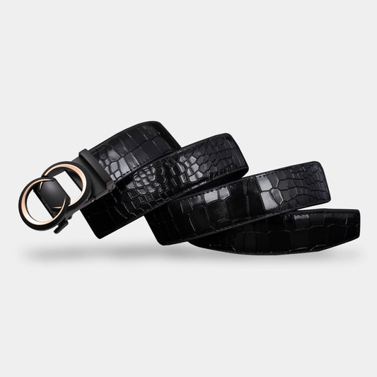 TORTOISE CRACK VEGETABLE TANNED 100% LEATHER BELT WITH CHROME PLATED BUCKLE - LY36-222882_GOL