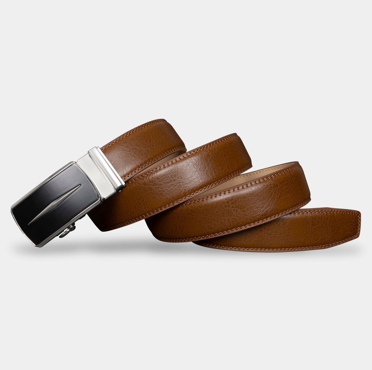 VEGETABLE TANNED 100% LEATHER BELT WITH GEOMETRIC BUCKLE - 625