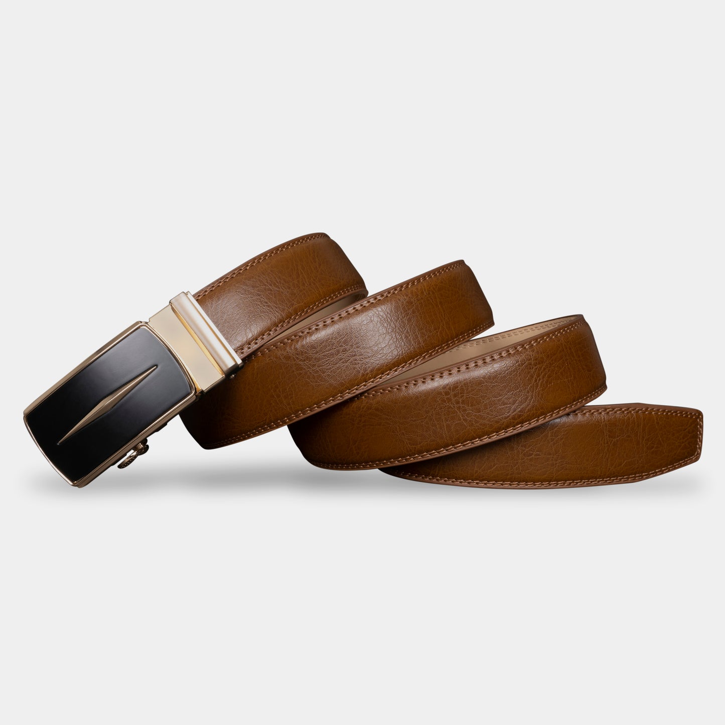 VEGETABLE TANNED 100% LEATHER BELT WITH GEOMETRIC BUCKLE - 626