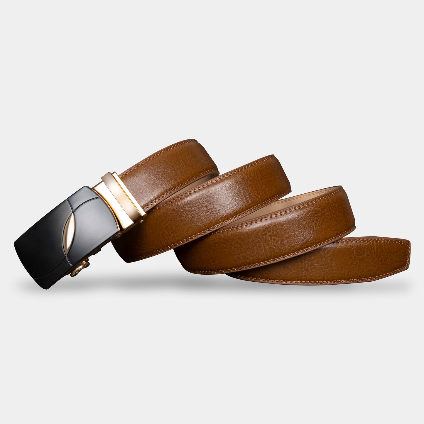 VEGETABLE TANNED 100% LEATHER BELT WITH GEOMETRIC BUCKLE - 611