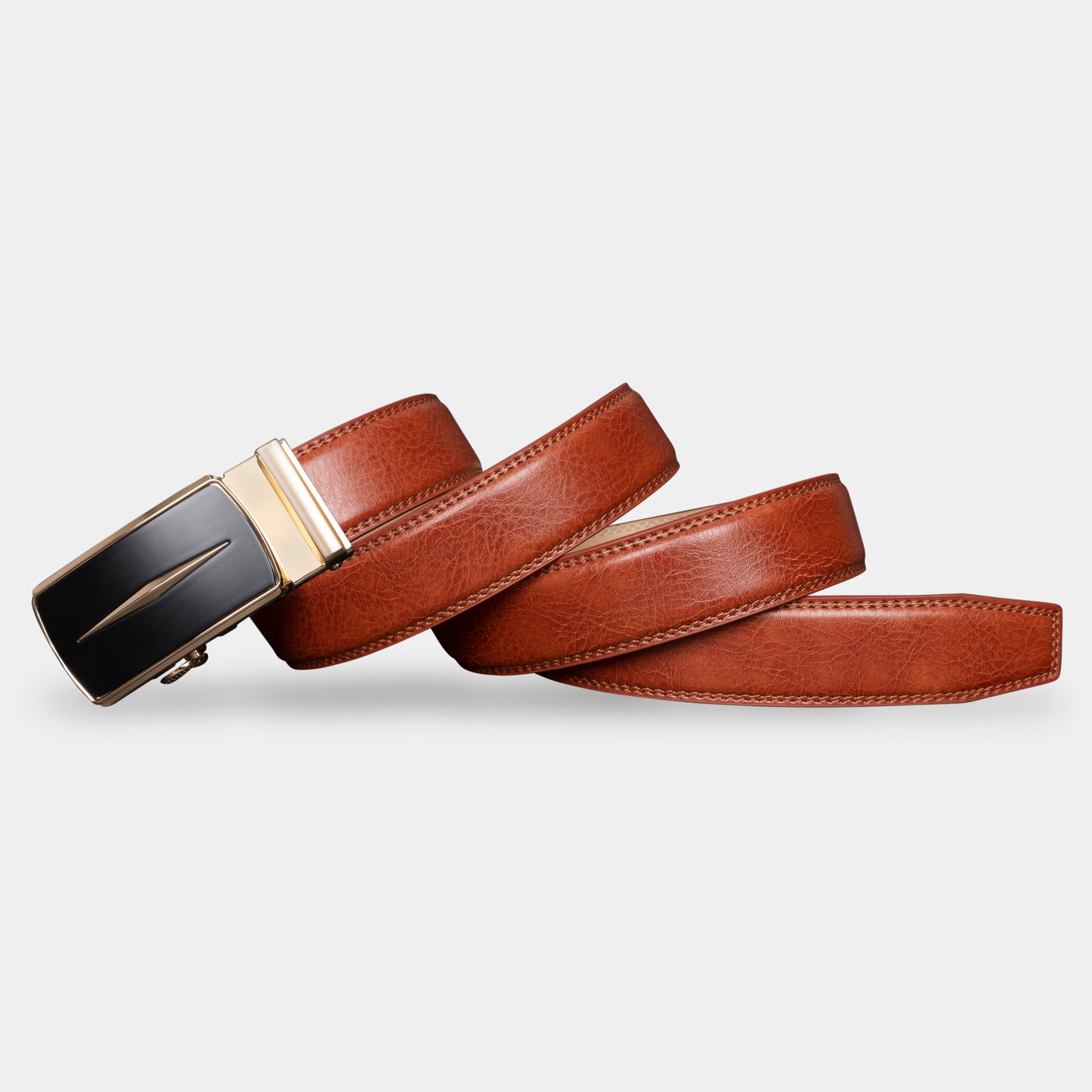 VEGETABLE TANNED 100% LEATHER BELT WITH GEOMETRIC BUCKLE - 626