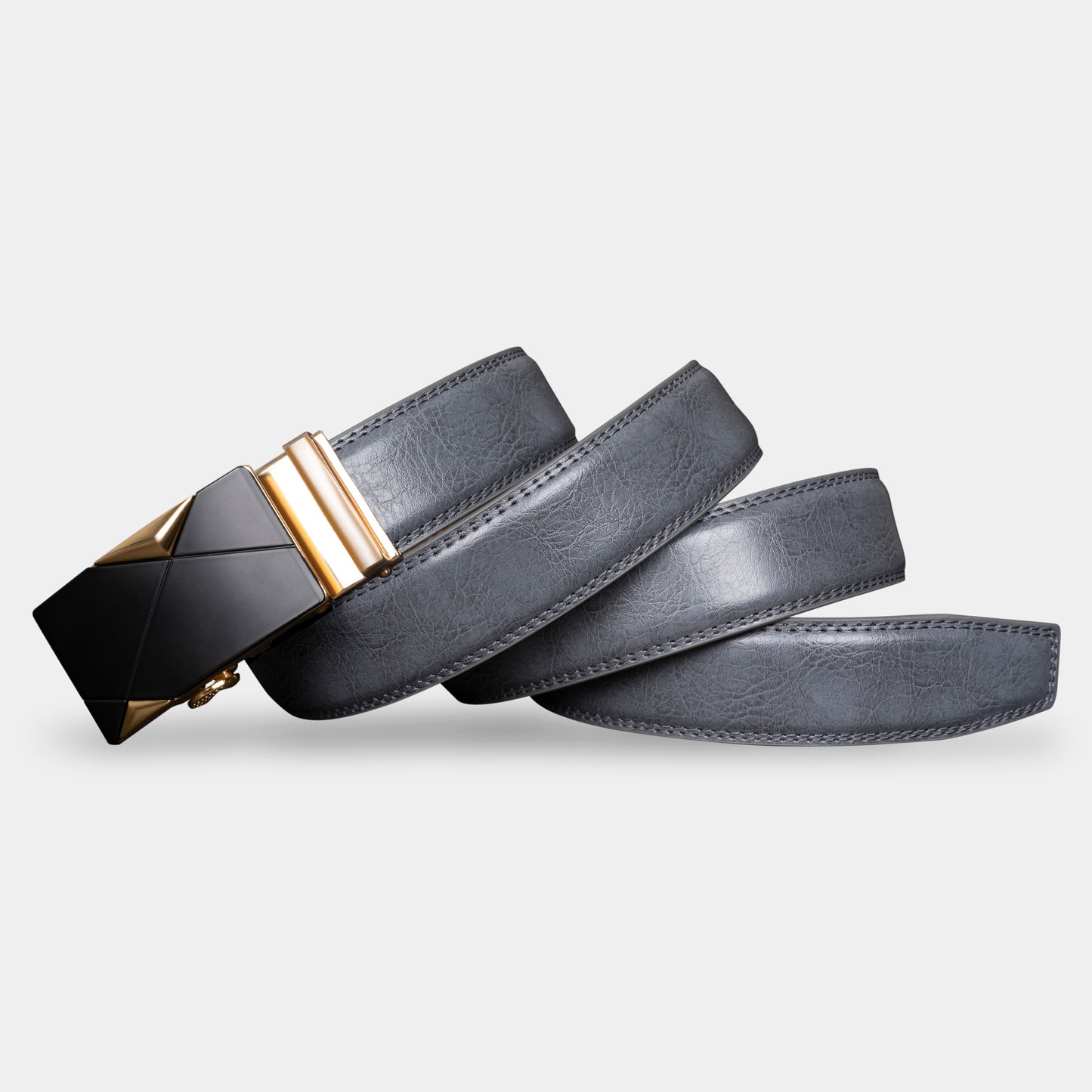 VEGETABLE TANNED 100% LEATHER BELT WITH GEOMETRIC BUCKLE - 619