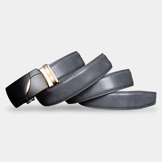 VEGETABLE TANNED 100% LEATHER BELT WITH GEOMETRIC BUCKLE - 611