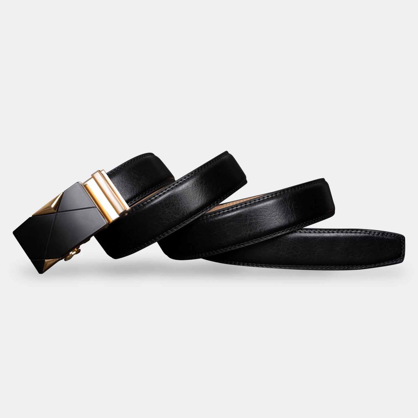 VEGETABLE TANNED 100% LEATHER BELT WITH GEOMETRIC BUCKLE - 619