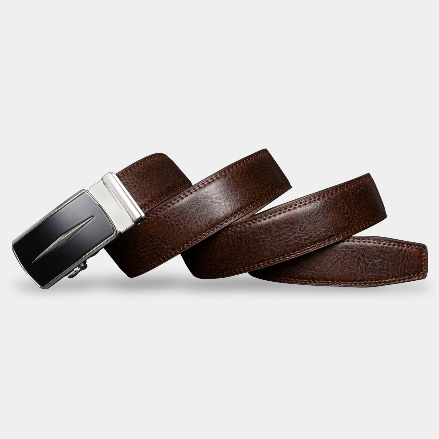 VEGETABLE TANNED 100% LEATHER BELT WITH GEOMETRIC BUCKLE - 625