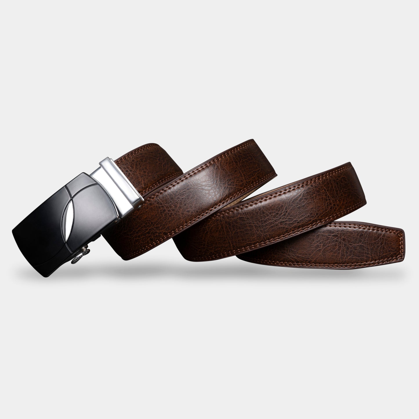 VEGETABLE TANNED 100% LEATHER BELT WITH GEOMETRIC BUCKLE - 612