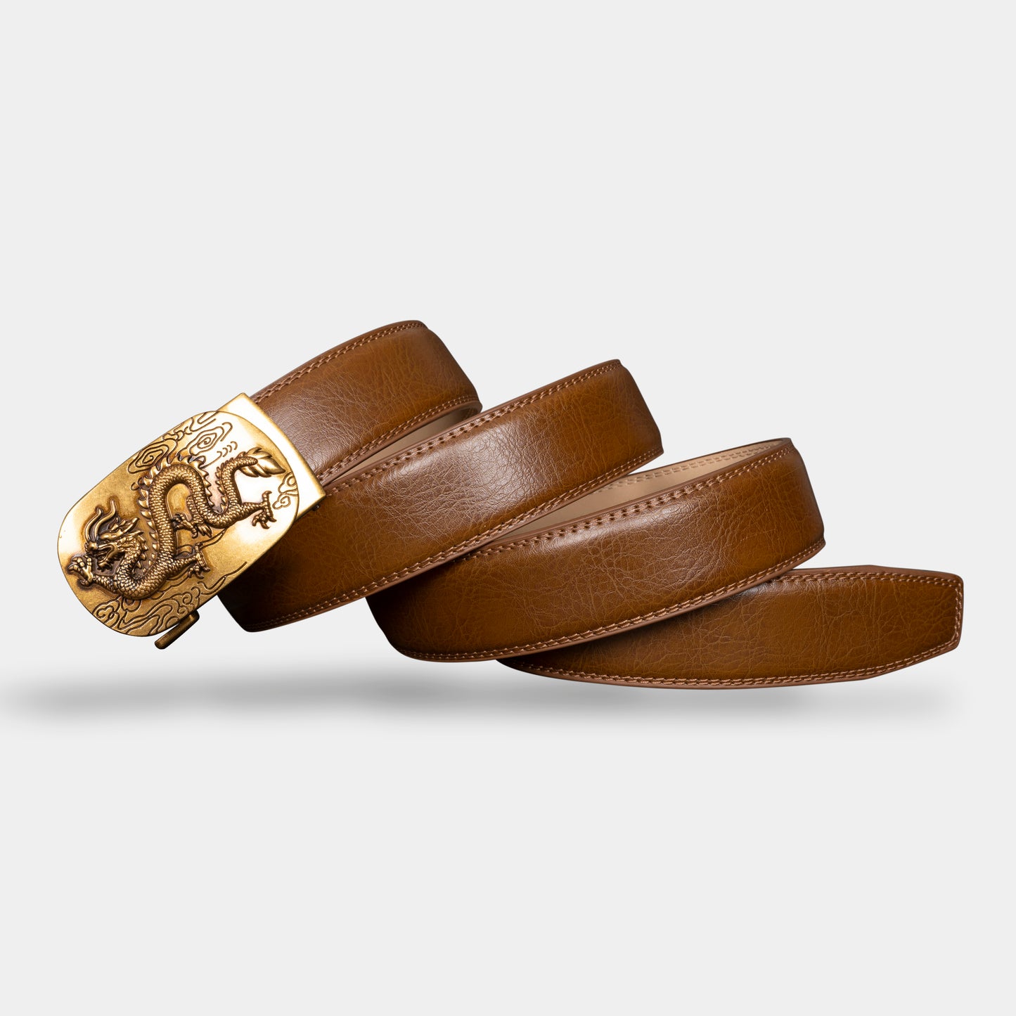 VEGETABLE TANNED 100% LEATHER BELT WITH BRONZE BUCKLE - FLY